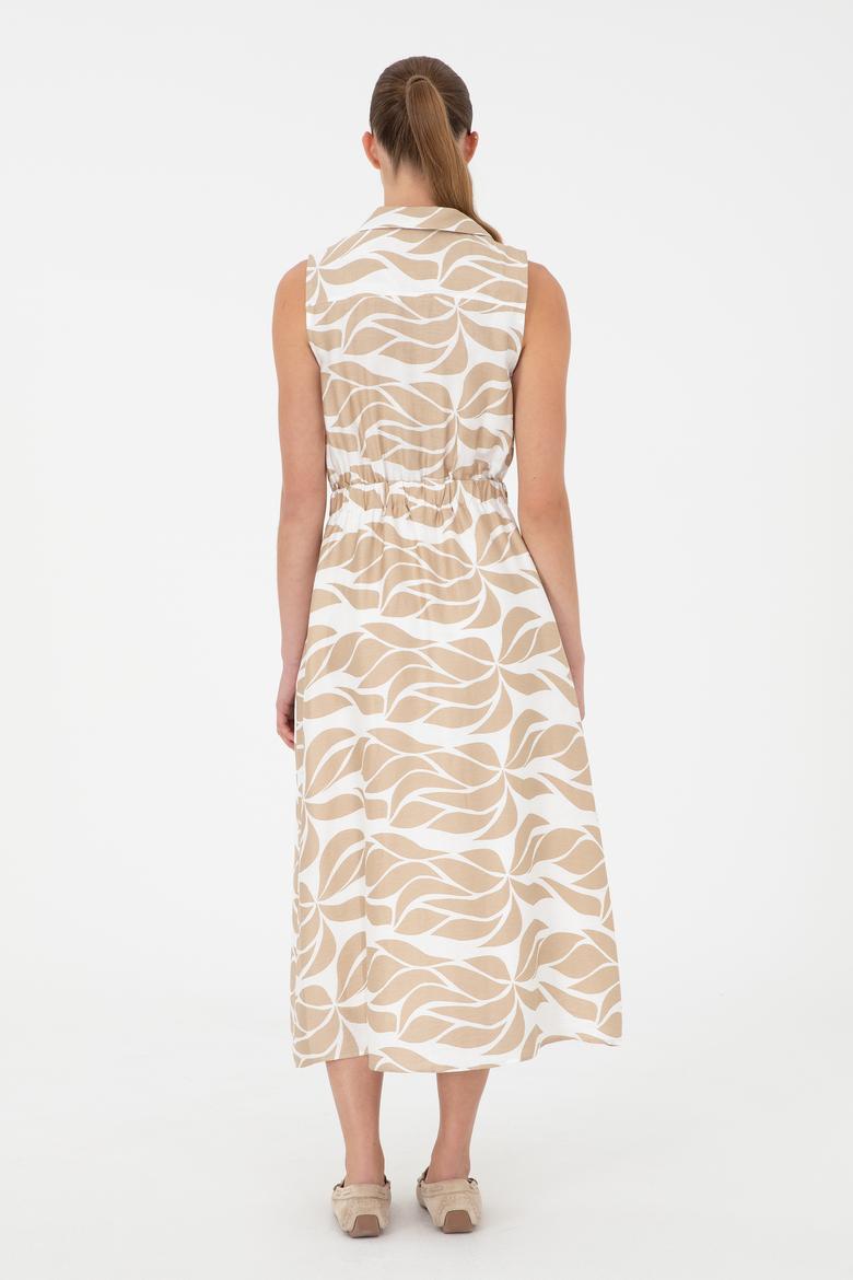 Kadın Haki Midi Boy Dokuma Elbise - 50289476005