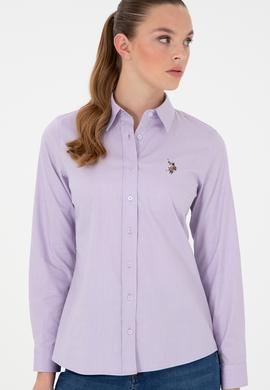Kadın Lila Uzun Kollu Basic Gömlek - 50295710029