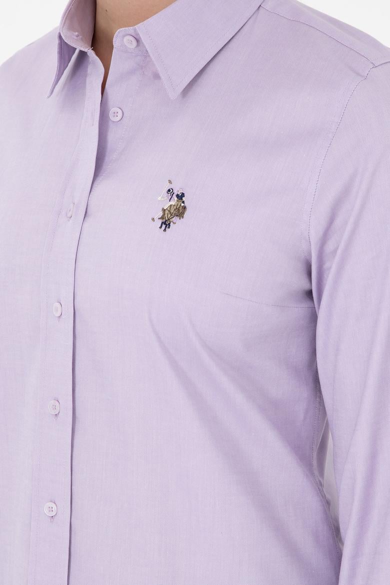 Kadın Lila Uzun Kollu Basic Gömlek - 50295710029