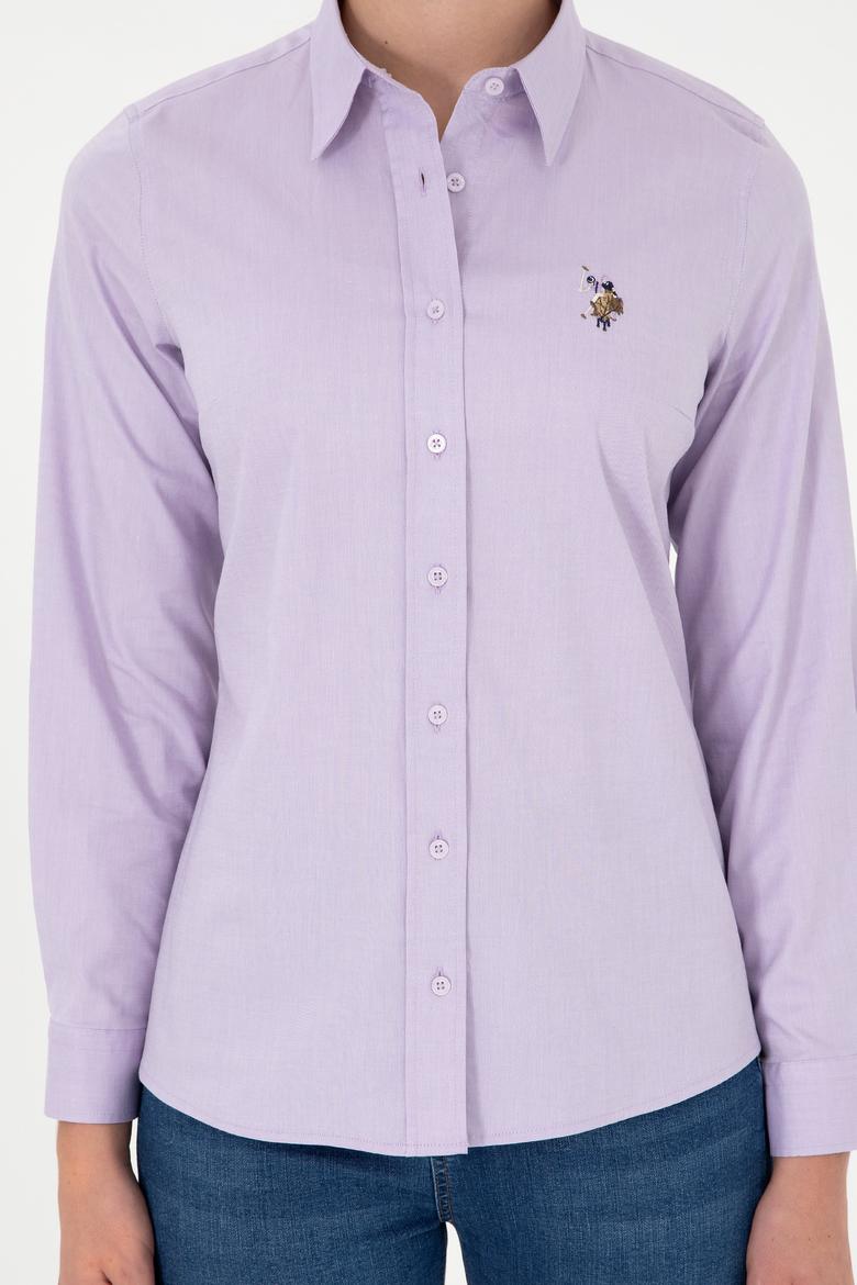 Kadın Lila Uzun Kollu Basic Gömlek - 50295710029