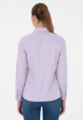 Kadın Lila Uzun Kollu Basic Gömlek - 50295710029