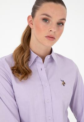 Kadın Lila Uzun Kollu Basic Gömlek - 50295710029