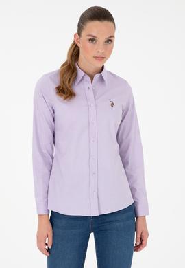 Kadın Lila Uzun Kollu Basic Gömlek - 50295710029
