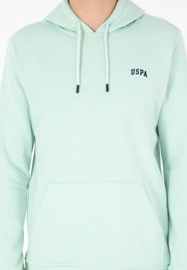 Erkek Kapüşonlu Su Yeşili Basic Şardonlu Sweatshirt - 50295176093