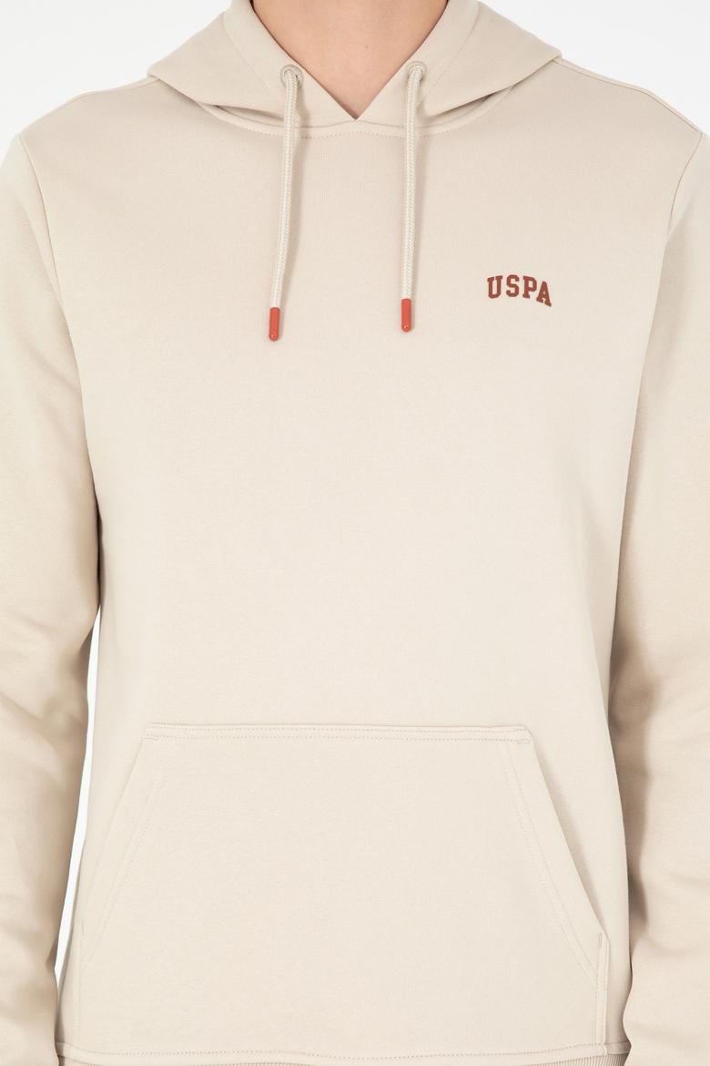 Erkek Kapüşonlu Taş Basic Şardonlu Sweatshirt - 50295176103