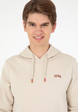 Erkek Kapüşonlu Taş Basic Şardonlu Sweatshirt - 50295176103