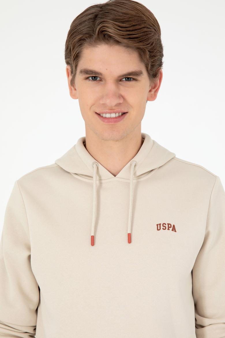 Erkek Kapüşonlu Taş Basic Şardonlu Sweatshirt - 50295176103