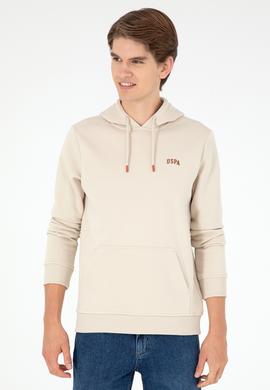 Erkek Kapüşonlu Taş Basic Şardonlu Sweatshirt - 50295176103