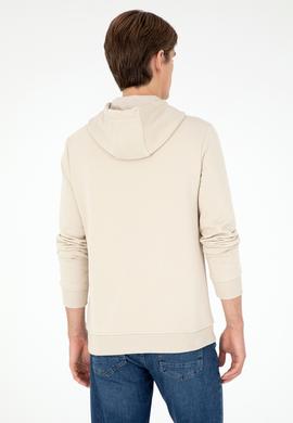 Erkek Kapüşonlu Taş Basic Şardonlu Sweatshirt - 50295176103