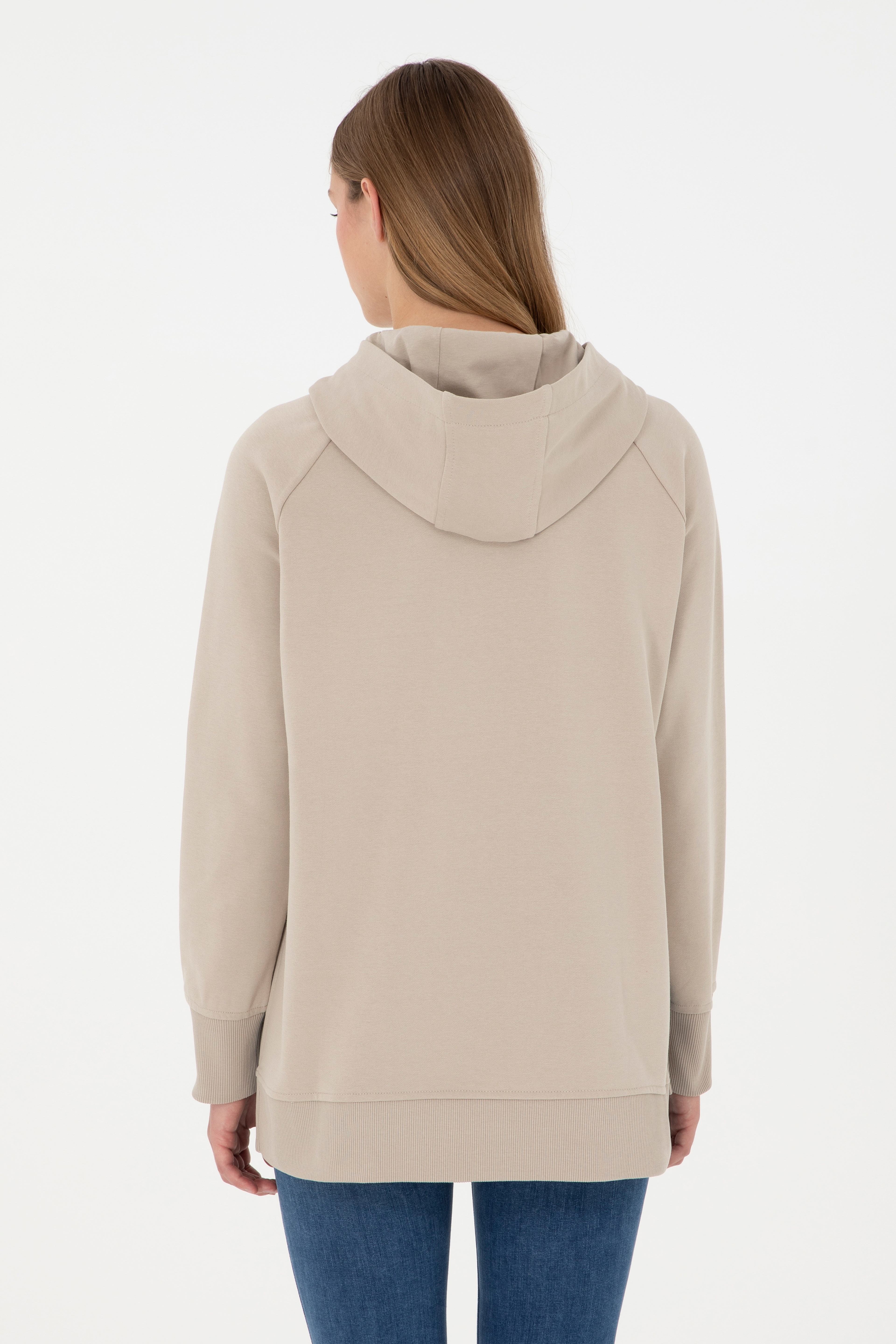 Kadın Taş Kapüşonlu Sweatshirt - Image 5