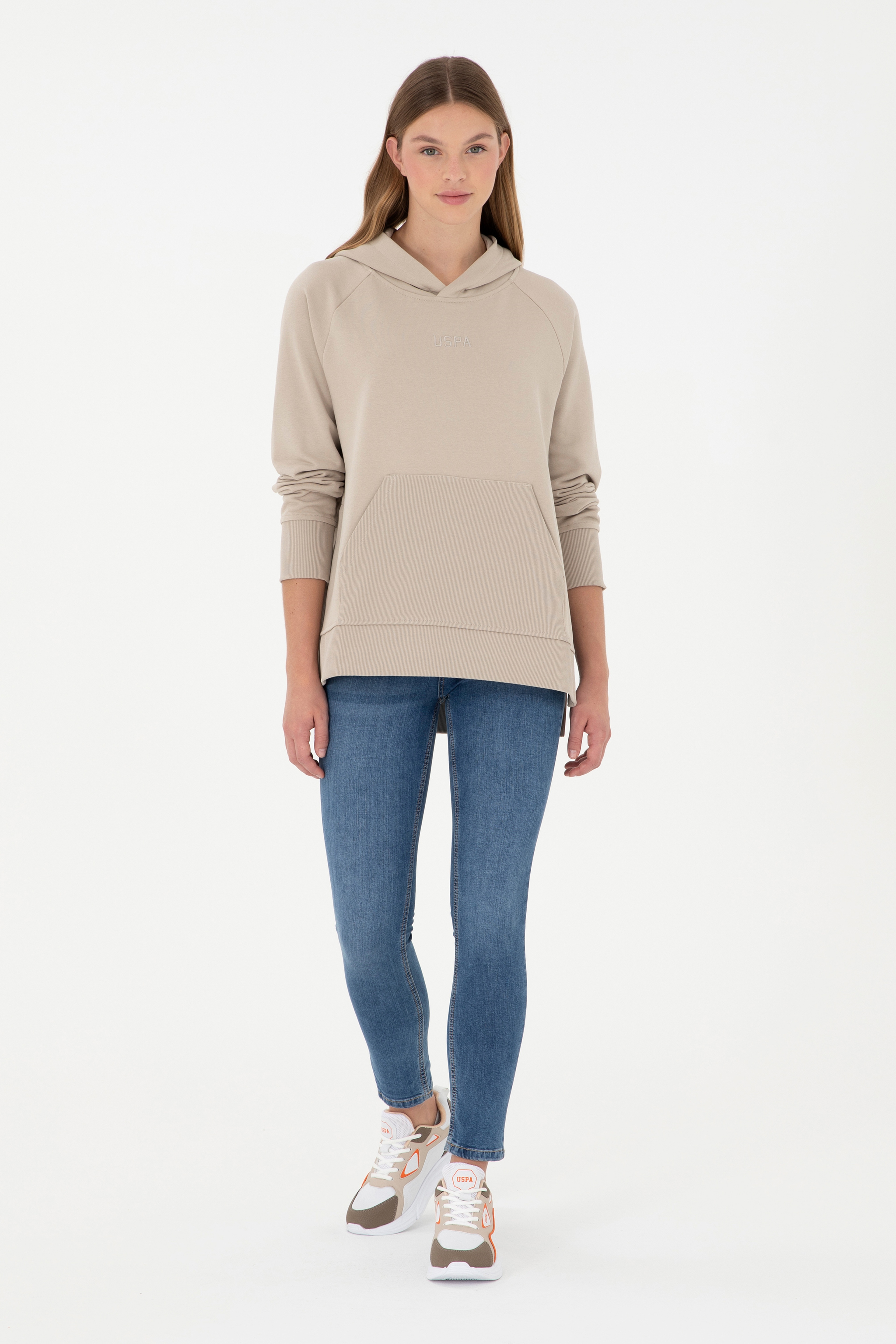 Kadın Taş Kapüşonlu Sweatshirt - Image 4