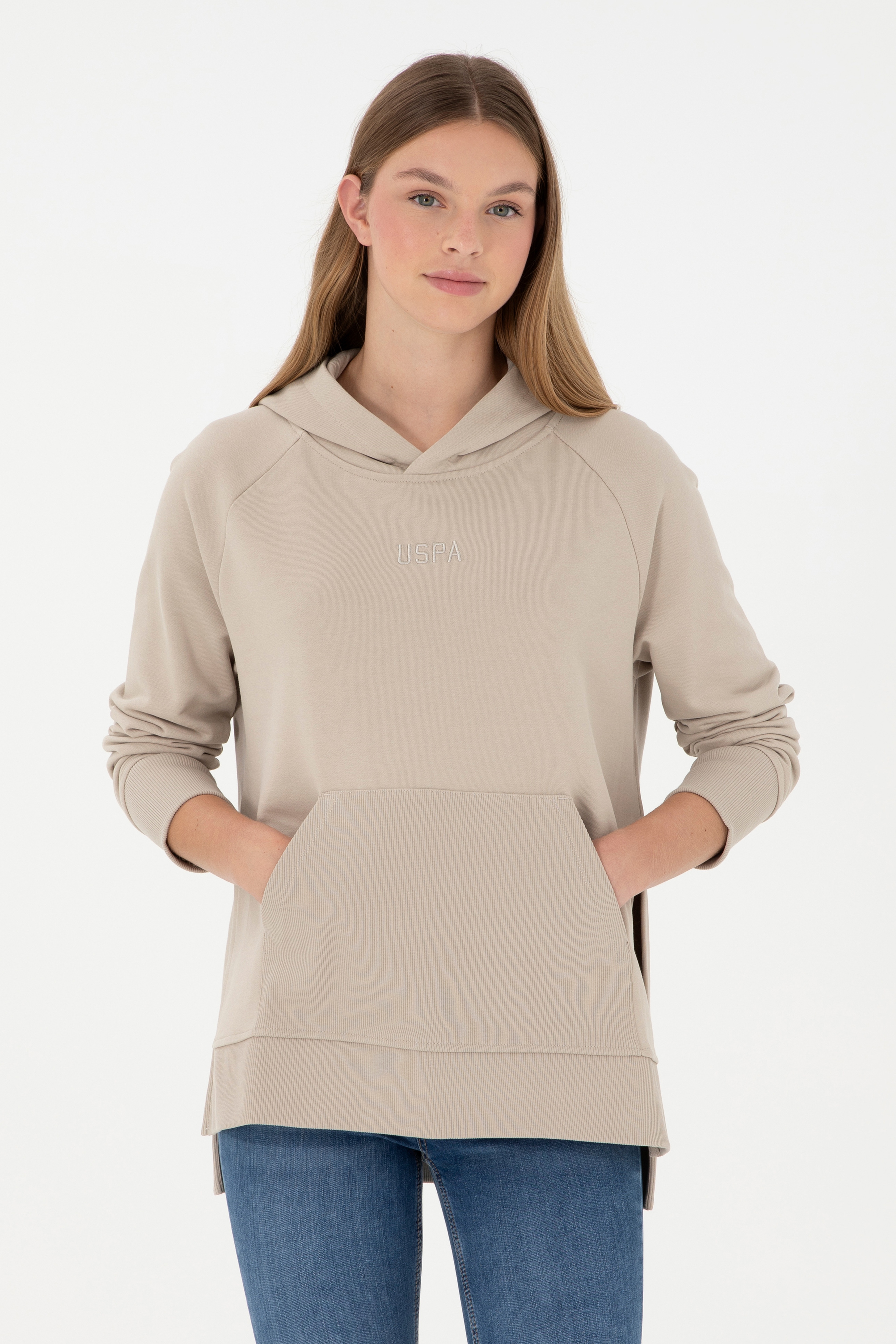 Kadın Taş Kapüşonlu Sweatshirt - Image 1