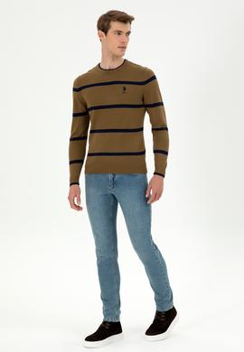 Erkek Haki Bisiklet Yaka Kazak - 50297039007