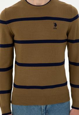 Erkek Haki Bisiklet Yaka Kazak - 50297039007