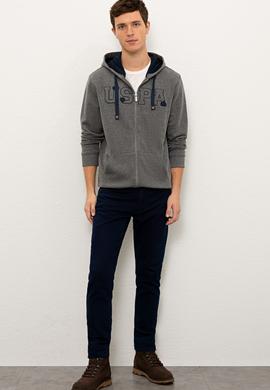 Erkek Antrasit Melanj Örme Hırka - 50225494053