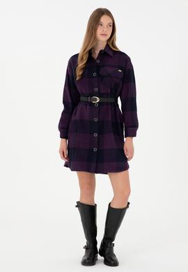 Kadın Lacivert Mini Boy Dokuma Elbise - 50292245012