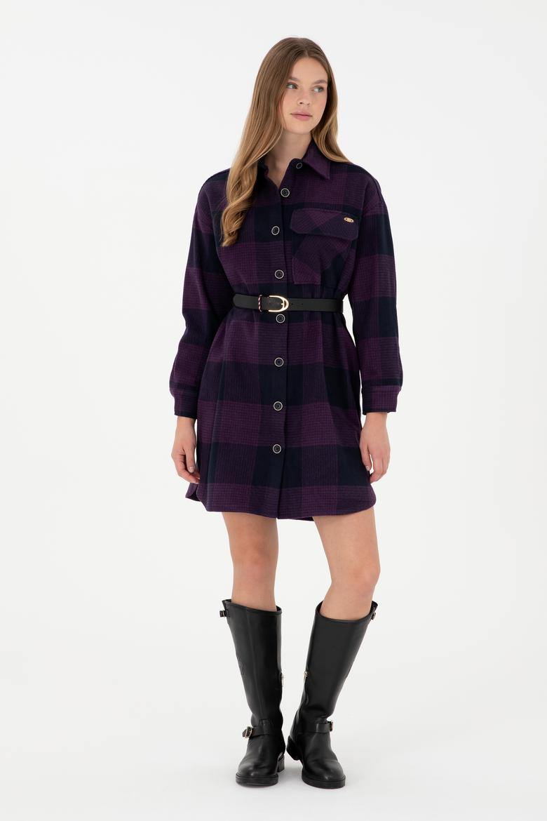 Kadın Lacivert Mini Boy Dokuma Elbise - 50292245012