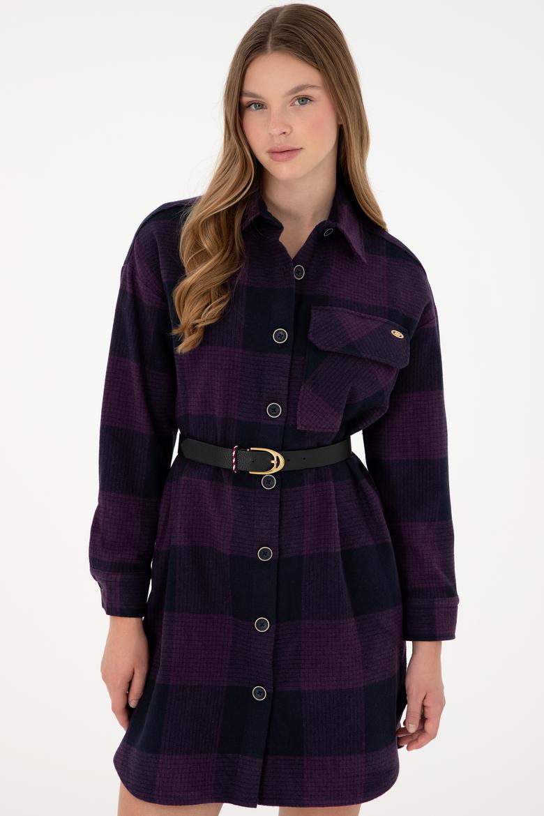 Kadın Lacivert Mini Boy Dokuma Elbise - 50292245012