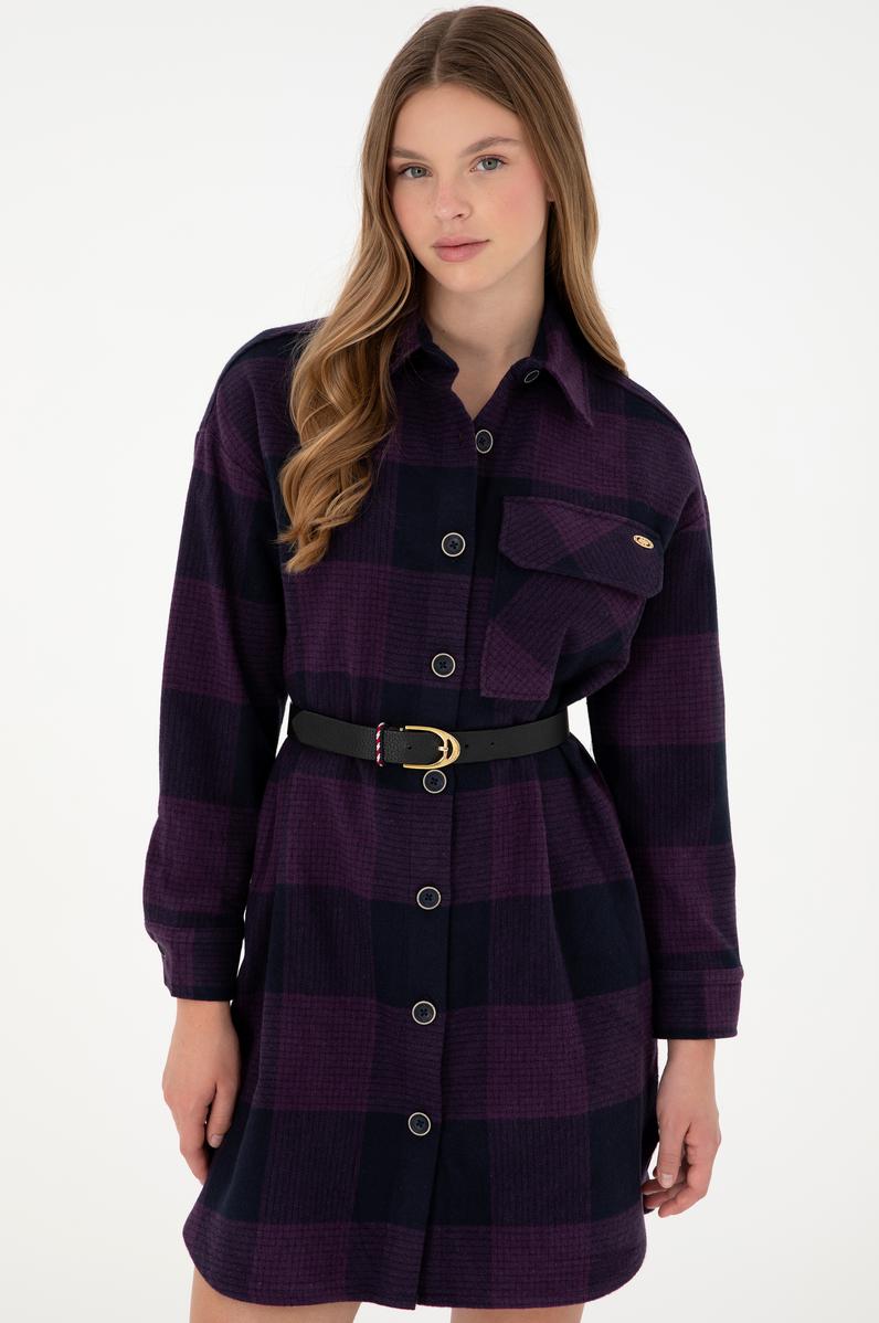 Kadın Lacivert Mini Boy Dokuma Elbise