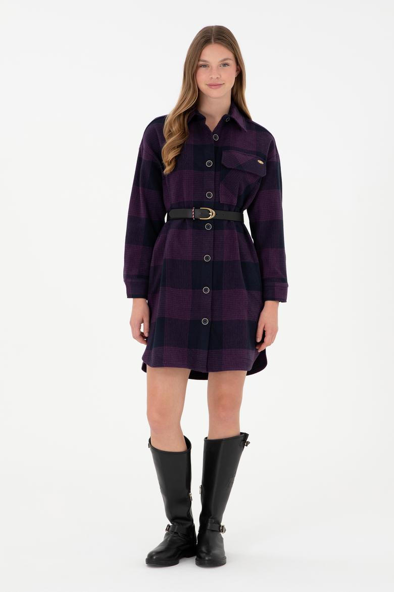 Kadın Lacivert Mini Boy Dokuma Elbise