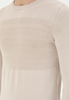 Erkek Slim Fit Bisiklet Yaka Taş Kazak - 50292876016