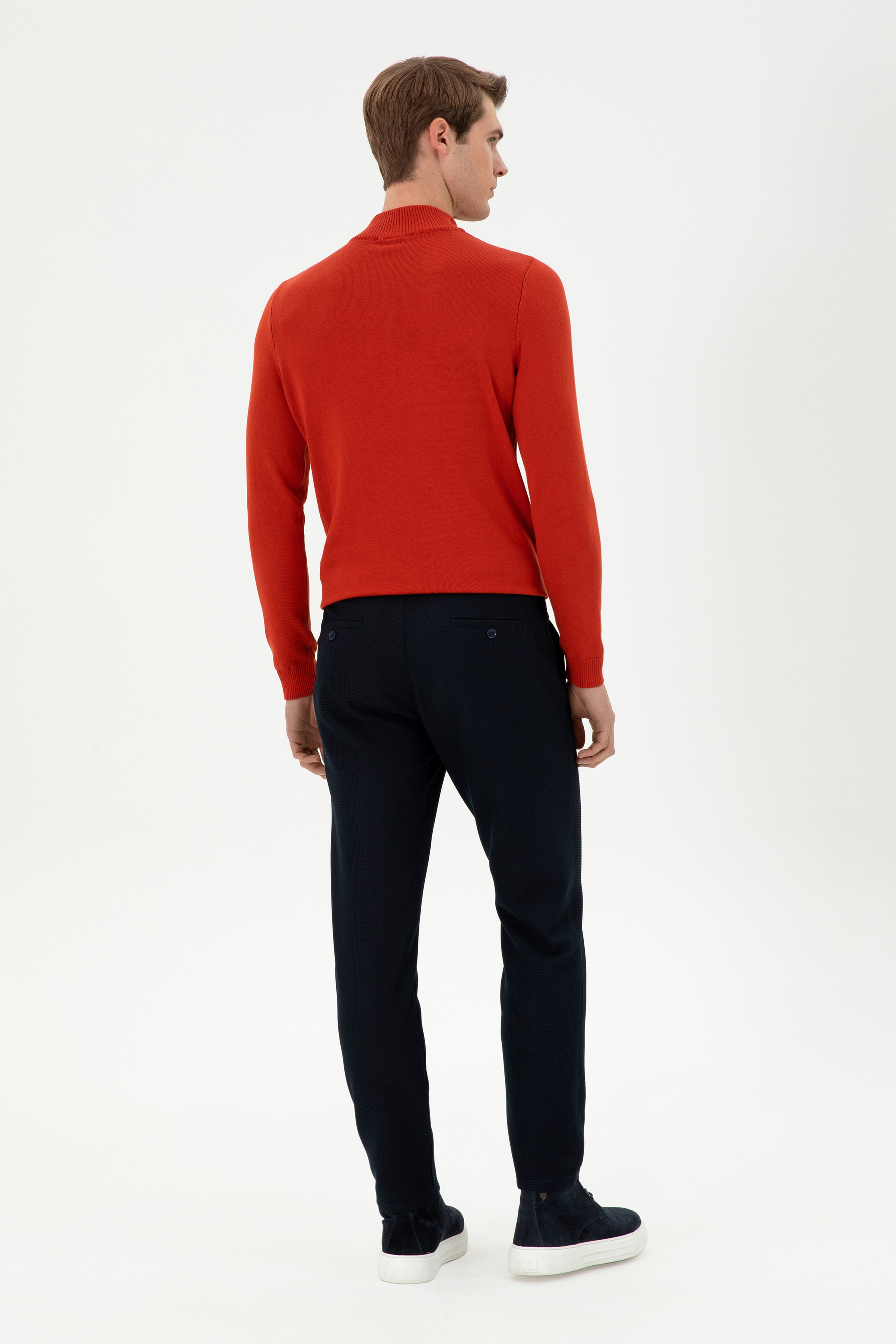Erkek Carrot Fit Lacivert Kanvas Pantolon - Image 4