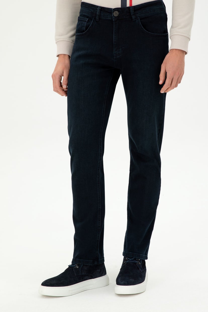 Erkek Lacivert Jean Pantolon