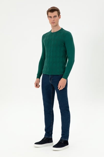 Erkek Mavi Slim Fit Jean Pantolon