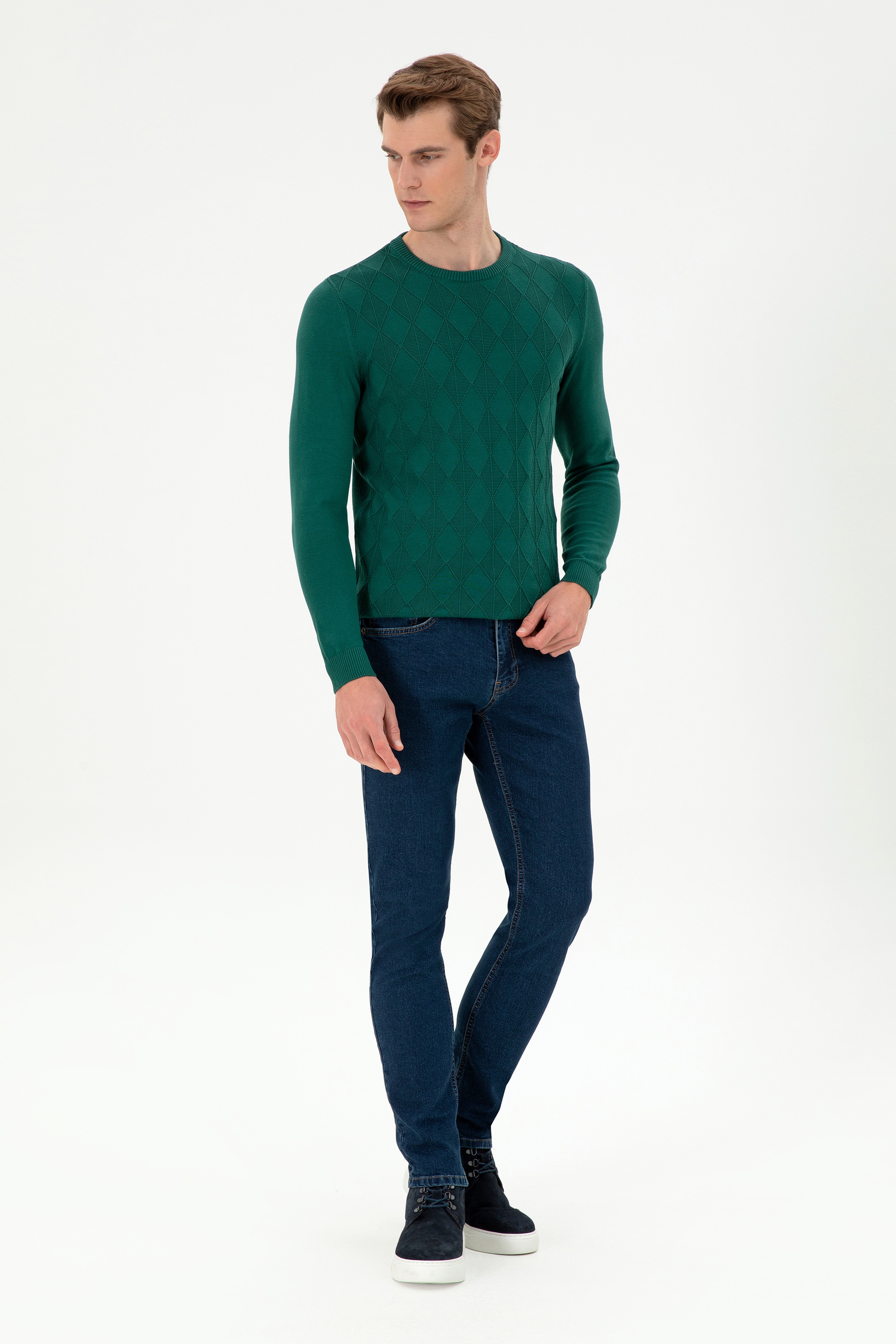 Erkek Mavi Slim Fit Jean Pantolon - Image 2