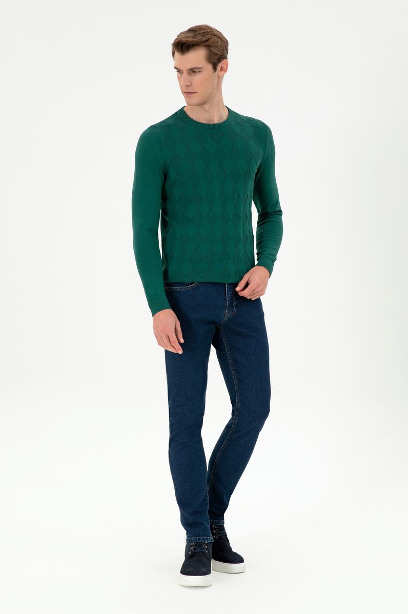 Erkek Mavi Slim Fit Jean Pantolon