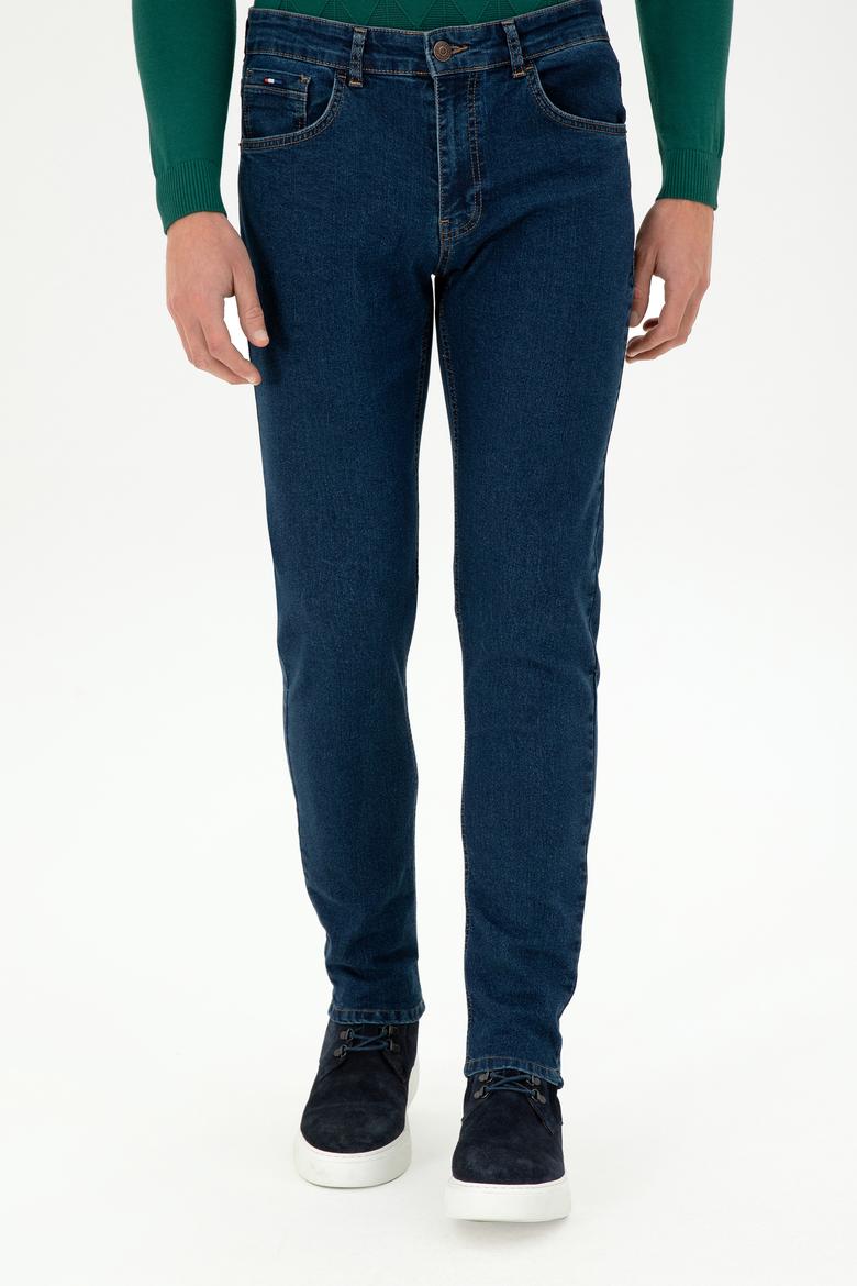 Erkek Mavi Slim Fit Jean Pantolon