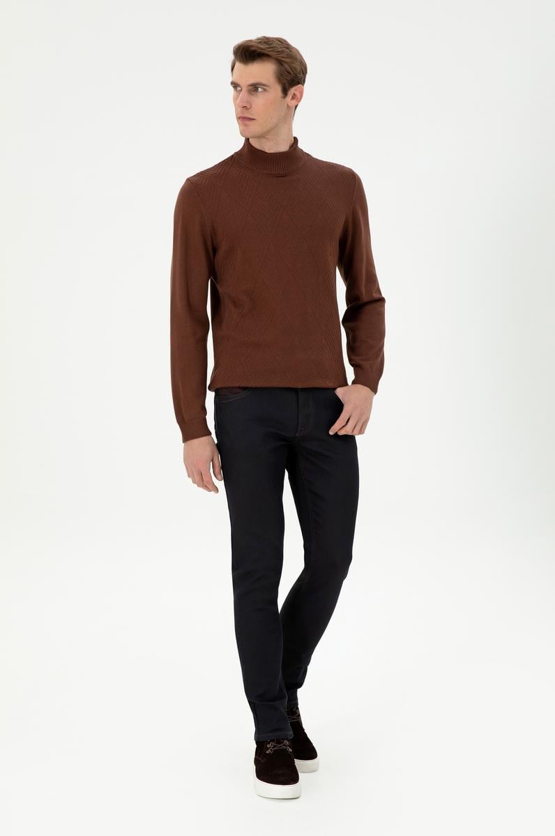 Erkek Bordo Jean Pantolon