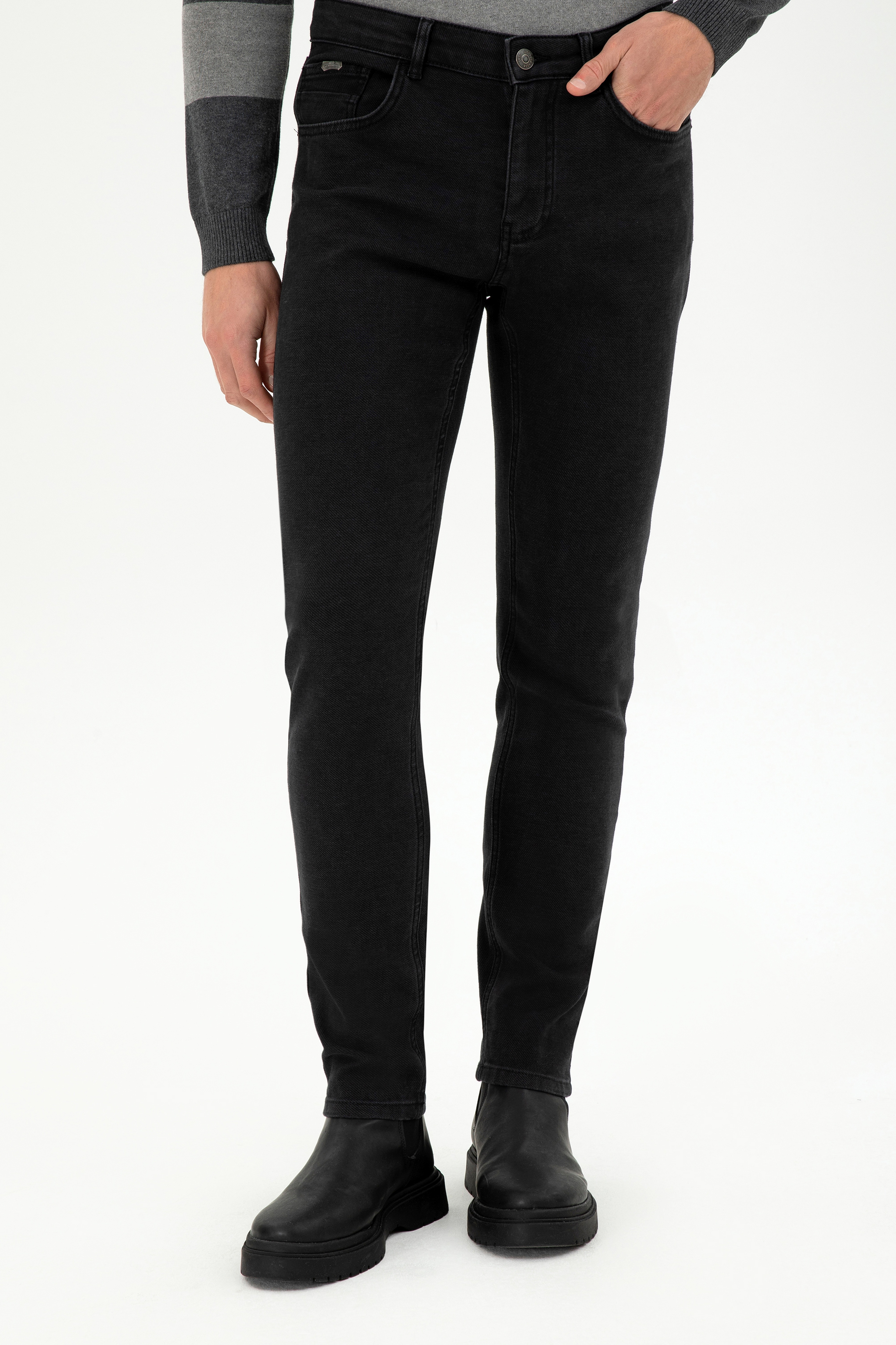 Erkek Siyah Jean Pantolon - Image 2