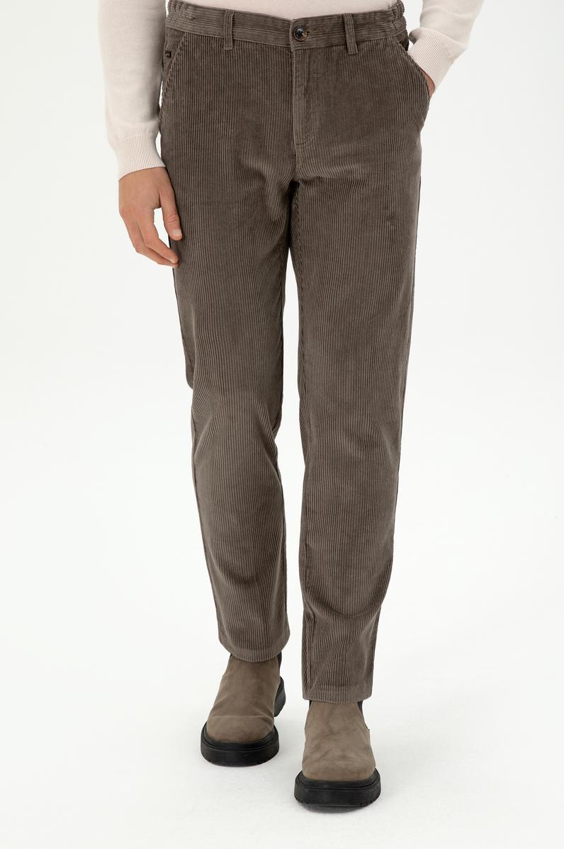 Erkek Regular Fit Vizon Kanvas Pantolon