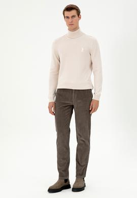 Erkek Regular Fit Vizon Kanvas Pantolon - 50291184298