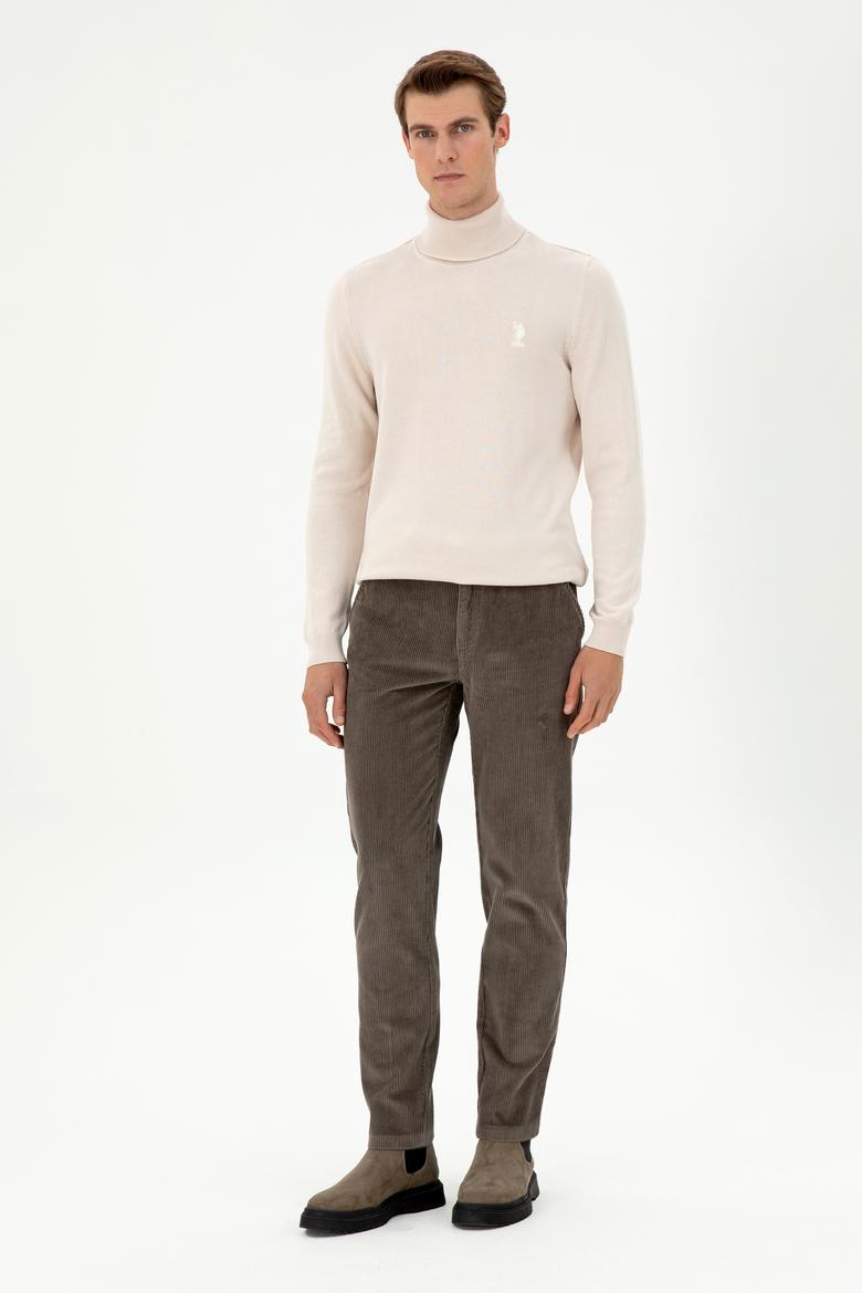 Erkek Regular Fit Vizon Kanvas Pantolon - 50291184298