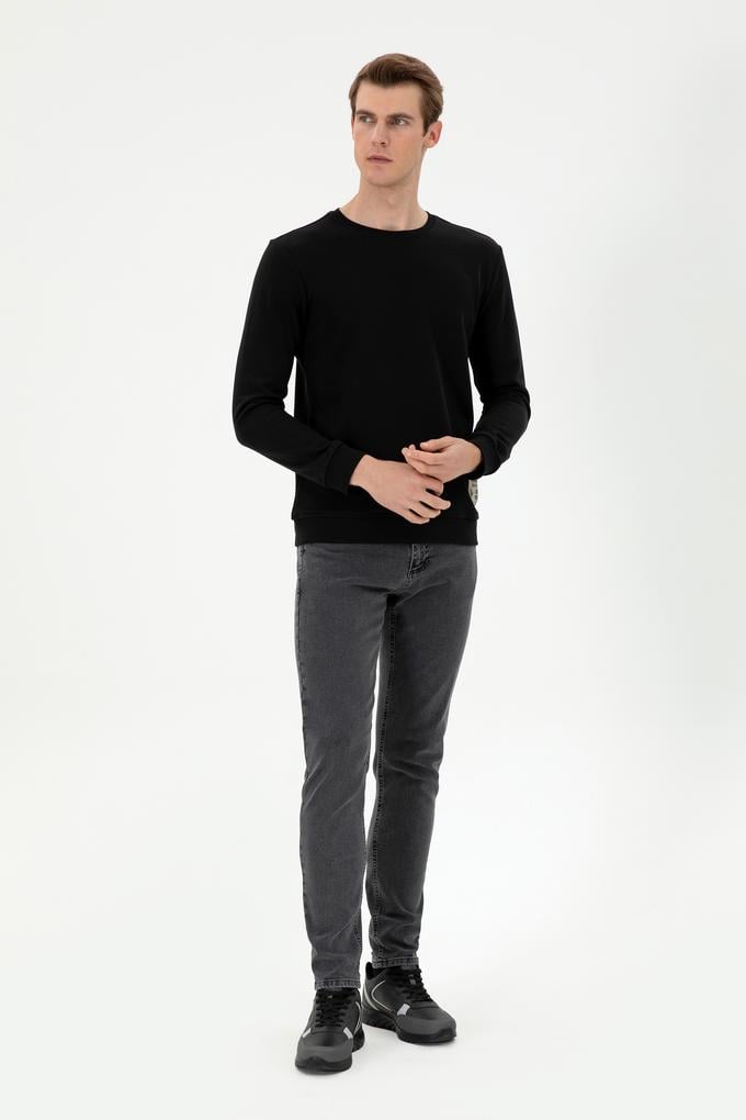 Erkek Gri Slim Fit Jean Pantolon