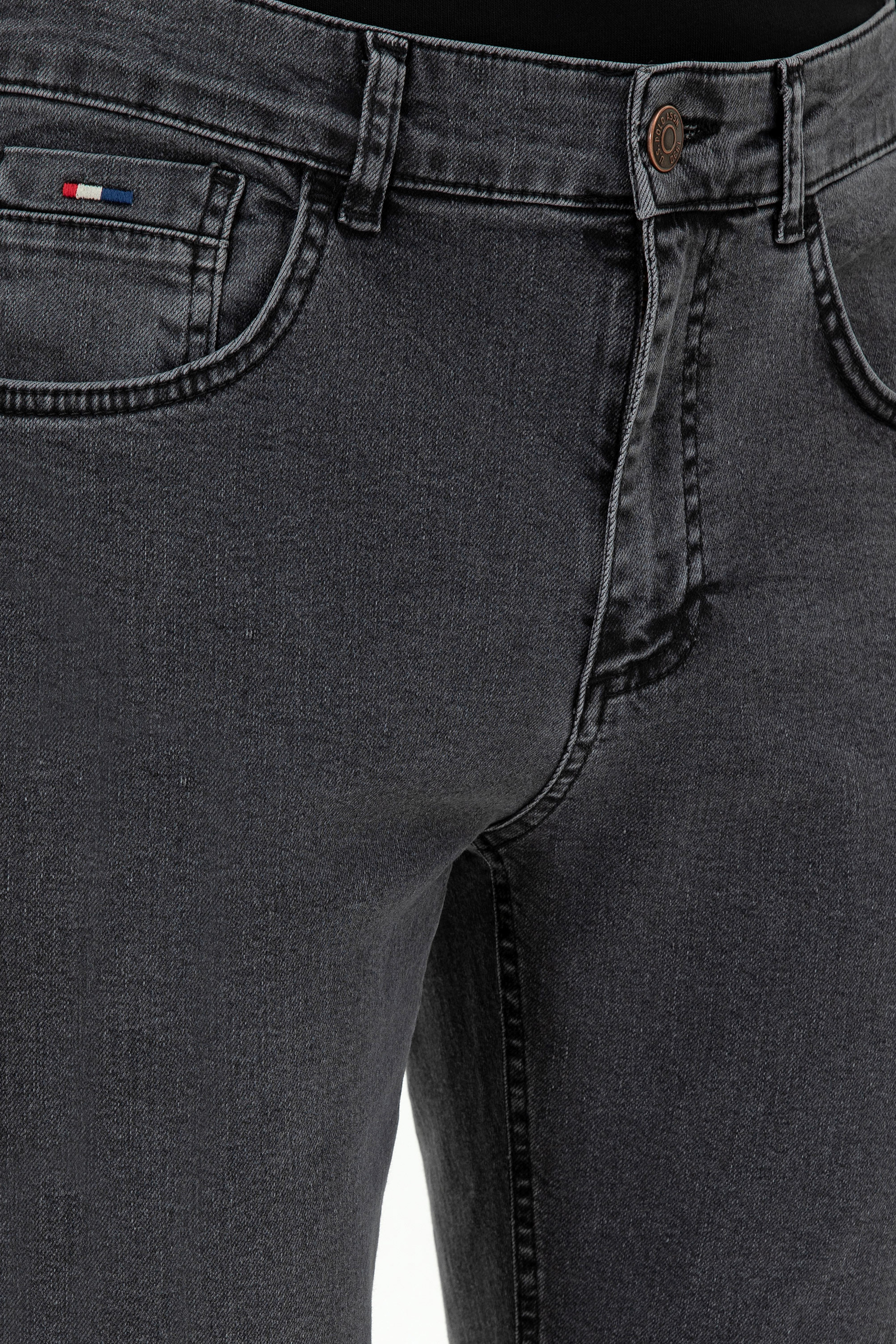 Erkek Gri Slim Fit Jean Pantolon