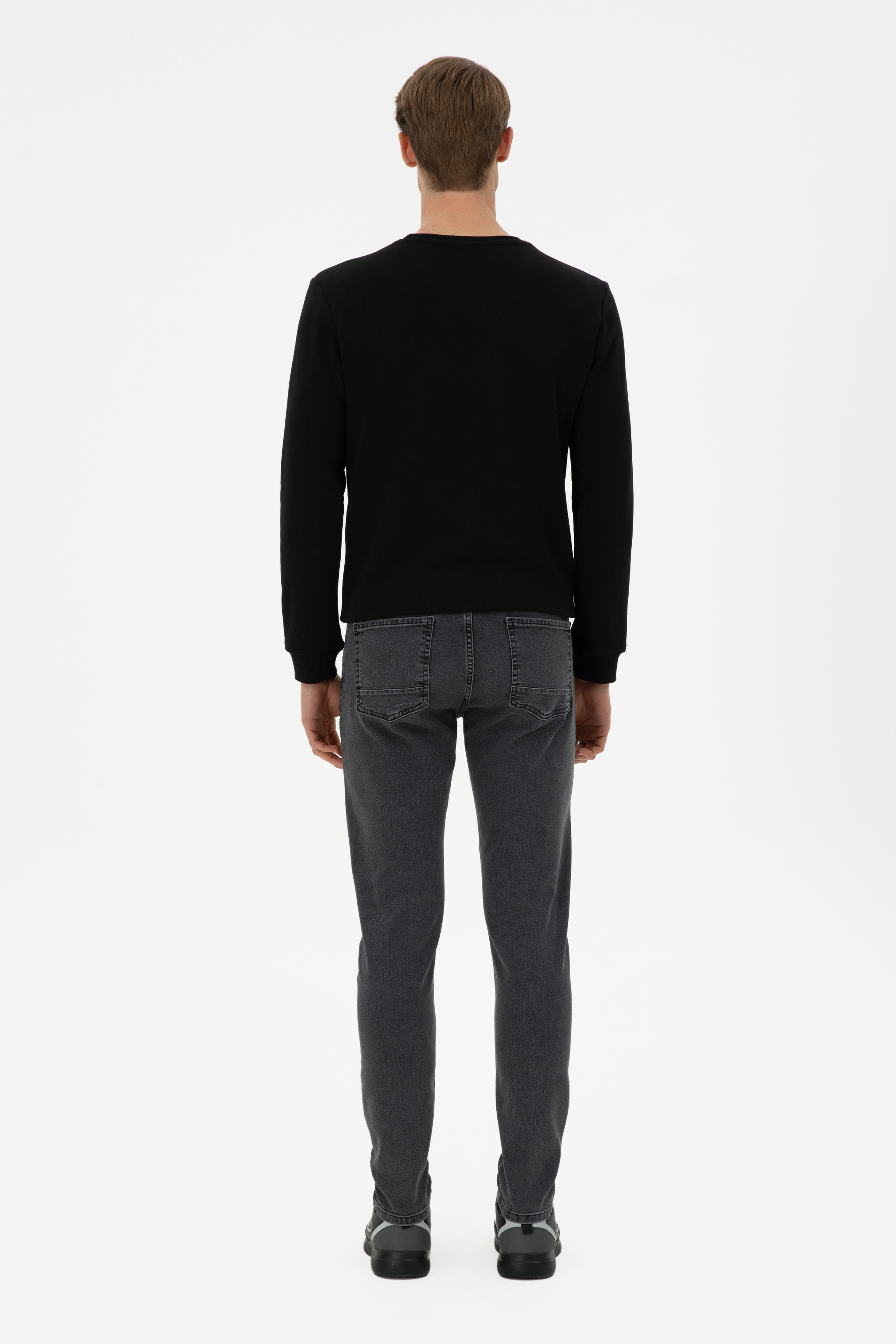 Erkek Gri Slim Fit Jean Pantolon