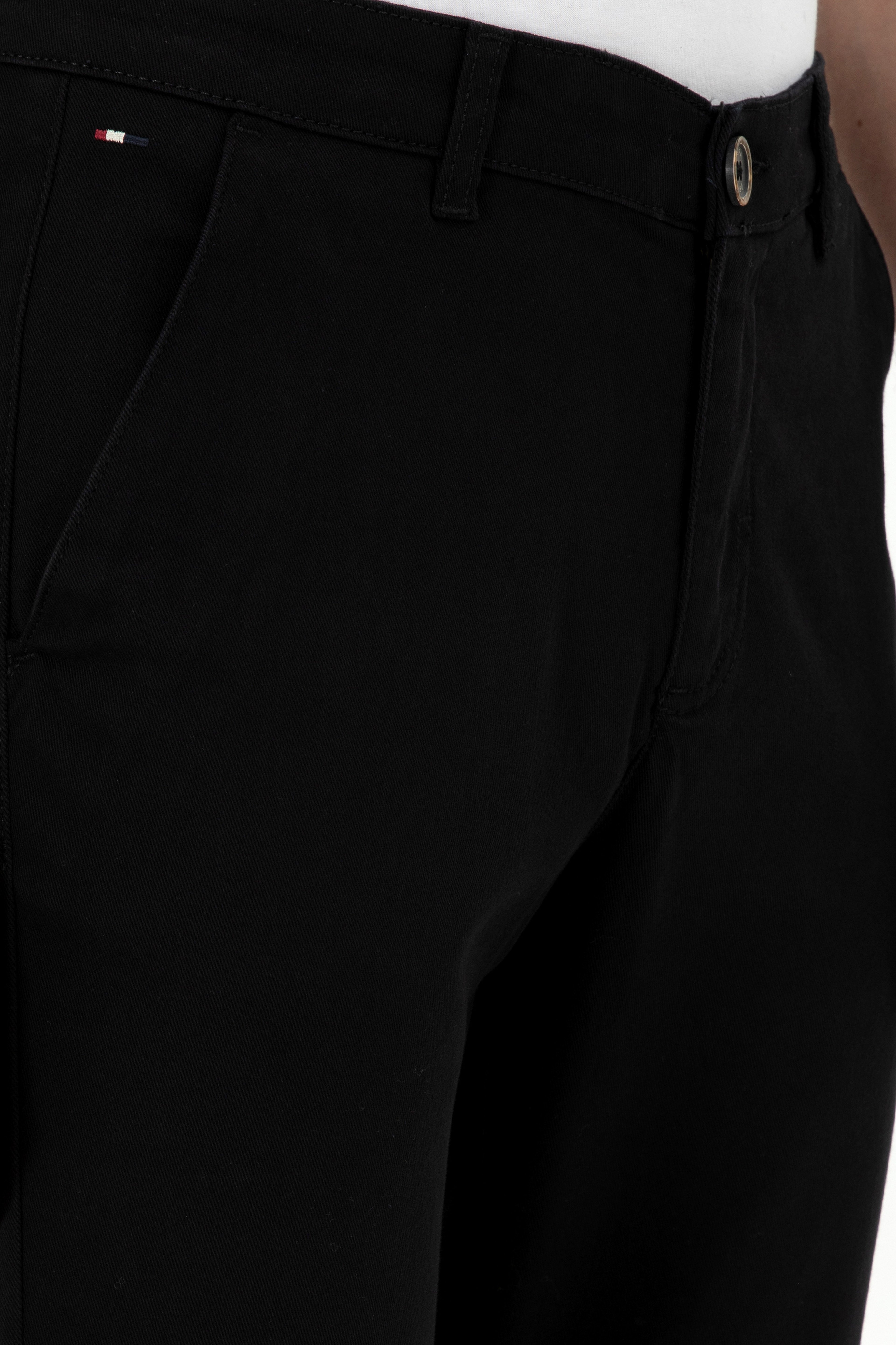Erkek Slim Fit Siyah Kanvas Pantolon - Image 5