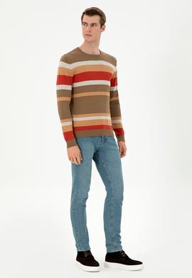 Erkek Regular Fit Bisiklet Yaka Haki Kazak - 50293030007