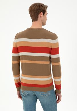 Erkek Regular Fit Bisiklet Yaka Haki Kazak - 50293030007