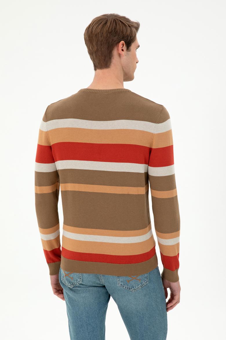 Erkek Regular Fit Bisiklet Yaka Haki Kazak - 50293030007