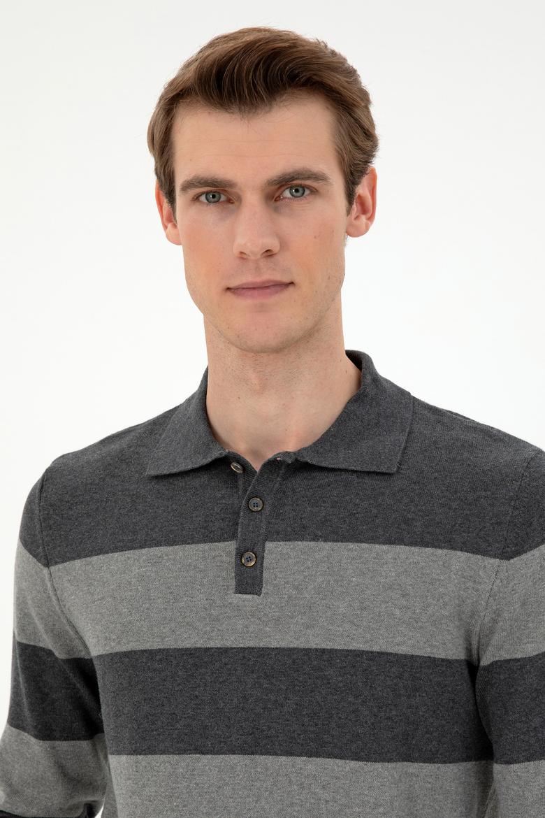 Erkek Antrasit Melanj Kazak - 50297019025