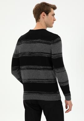 Erkek Slim Fit Bisiklet Yaka Antrasit Melanj Kazak - 50293115029