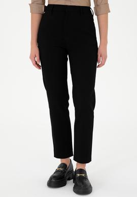 Kadın Siyah Carrot Hight Waist Fit Kanvas Pantolon - 50298544010