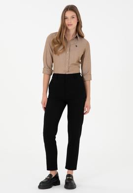 Kadın Siyah Carrot Hight Waist Fit Kanvas Pantolon - 50298544010