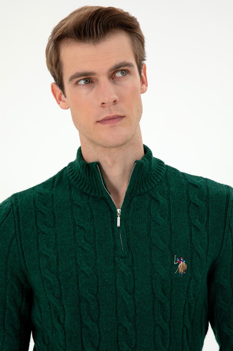 Erkek Koyu Yeşil Kazak