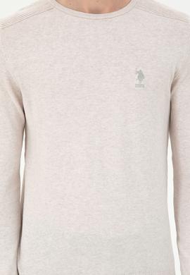 Erkek Slim Fit Bisiklet Yaka Taş Melanj Basic Kazak - 50288888001