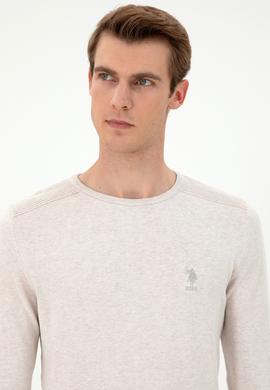 Erkek Slim Fit Bisiklet Yaka Taş Melanj Basic Kazak - 50288888001